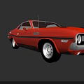 Red Vintage Sports Car With Black Stripes Two Door Design Round Headlights And Classic Exterior