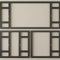 Modern Casement Windows With Black Frame Double Panel Home Design Style 3d model