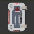 White Medical Kit With Red Cross Symbol And Transparent Compartment Holding Syringe