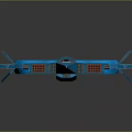 Futuristic Blue Metallic Device With Ring Shaped Structure And Pointed Design Elements