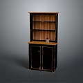 Wooden Storage Cabinet with Open Shelves and Closed Cabinet Doors for Home Organization