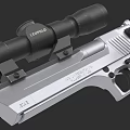 Tactical Silver Pistol Featuring Leupold Sniper Scope Model X-2 And Stainless Steel Body