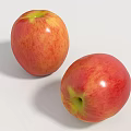 Two Red and Yellow Ripe Apples Fresh and Juicy on White Background