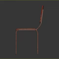Red Distressed Dining Chair With Metal Frame And Simple Design