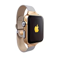 Luxury Jewelry Smartwatch With Gold Case And Gray Leather Strap Modern Design