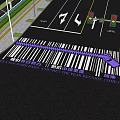 Creative zebra crossing zipper zebra crossing road sign line 3d model
