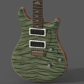 Electric Guitar With Painted Design And Art Supplies For Musical Instrument Art