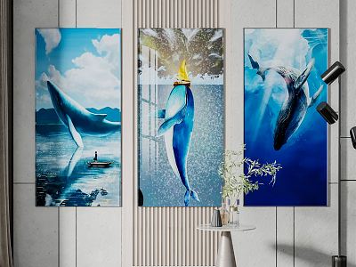 Modern Animal Painting Decorative Painting Combination model