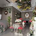 Florist Shop With Colorful Flower Arrangements Fresh Roses Decorative Shelves And Green Plants