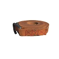 Brown Rolled Cargo Strap With Metal Buckle And Red Patterns 3d model