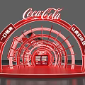 Coca Cola Art Installation With Red Arched Structure And Chinese Slogans Display Platform 3d model