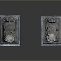 Traditional Stone Lion Statues With Classical Pedestal And Detailed Carving Work