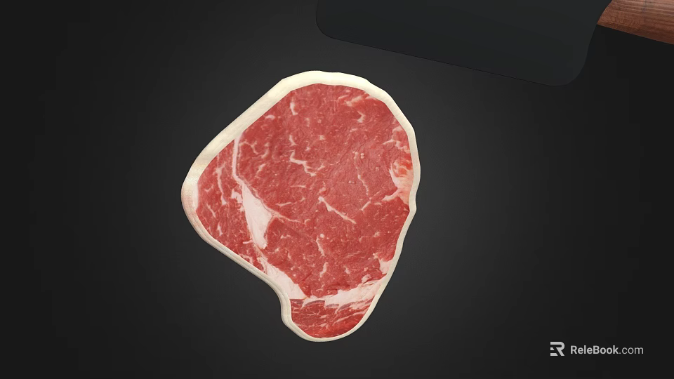 Fresh Marbled Raw Beef Steak With Juicy Red Meat And White Fat 3d model 