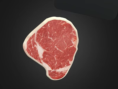 Fresh Marbled Raw Beef Steak With Juicy Red Meat And White Fat 3d model