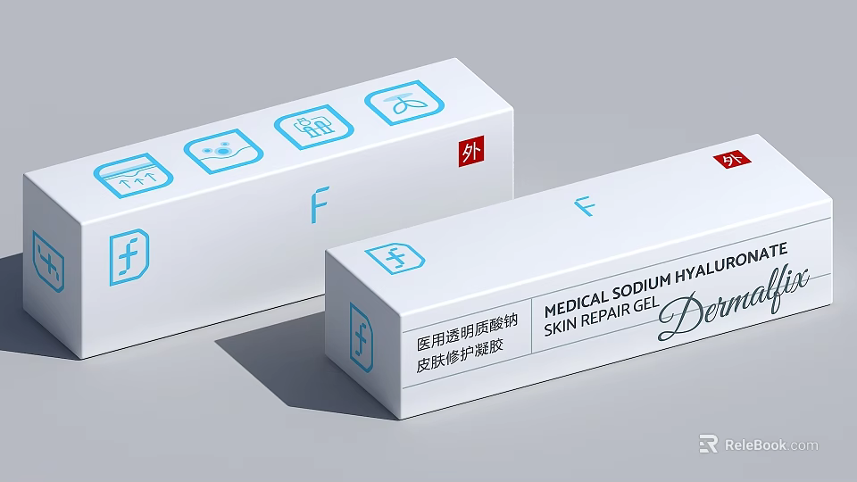 Medical Sodium Hyaluronate Skin Repair Gel Derma Product with White Packaging 3d model 