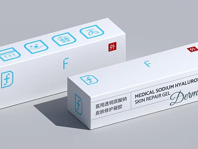 Medical Sodium Hyaluronate Skin Repair Gel Derma Product with White Packaging 3d model