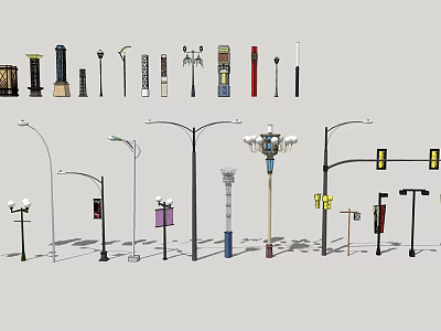 Various Designed Outdoor Lights With Different Styles For Street And Garden Use 3d model