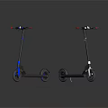 Two Modern Bicycles With Black Frame And Blue Accents For Urban Commuting