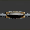 Ornate Fantasy Sword With Sharp Blade Blue Gemstone And Red Hilt Wrap