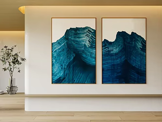 Quiet Wind Decorative Painting Frame Living Room Hanging Painting Office Hanging Painting 3d model