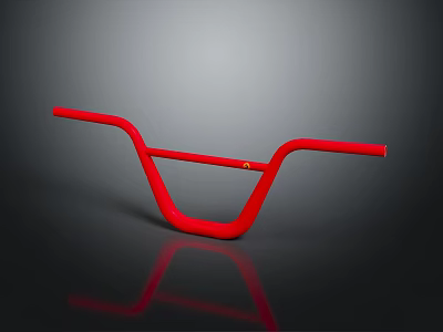 Red Bicycle Handlebar With Modern Ergonomic Design And Sleek Reflective Surface 3d model