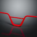 Red Bicycle Handlebar With Modern Ergonomic Design And Sleek Reflective Surface