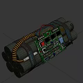 Weapon Bomb With Electronic Circuit Board Digital Timer Yellow Coiled Hose And Metal Straps