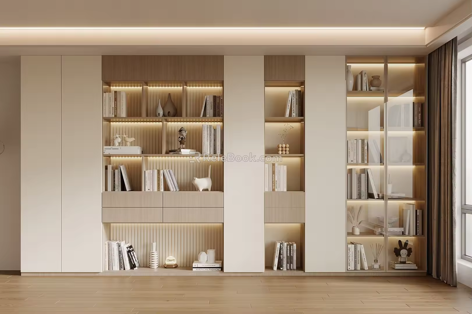 Modern bookcase 3d model