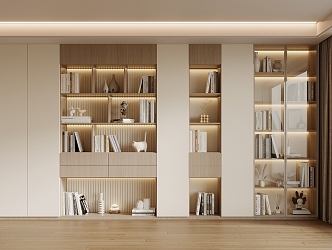 Modern bookcase 3d model