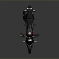 Black and Red Modern Motorcycle with Sporty Body and Sleek Headlight Design