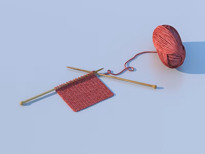 Wool Fabric Wool Ball Wool Group Art Ornaments 3d model