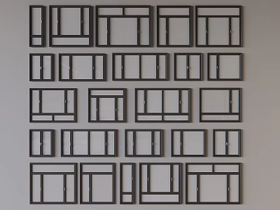 Broken bridge aluminum window casement window glass single window balcony window 3d model