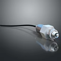 Durable Metal Pipe Connector with Black Cable and Threaded Design for Industrial Systems 3d model