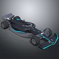 Sleek Black Racing Car Concept With Aerodynamic Design And Blue Accents