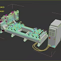 Industrial CNC Machining Equipment With Long Workbench Multiple Clamps Mechanical Arm And Control Cabinet