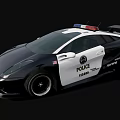 Modern Police Car with Roof Mounted Lights White And Black Exterior POLICE Branding On Side