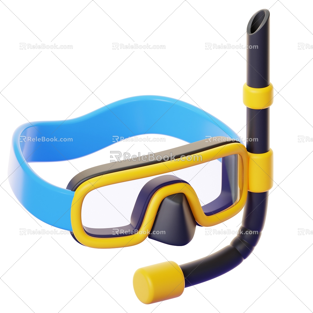 Modern Swimming Equipment Diving Glasses Cartoon Swimming Equipment 3d model