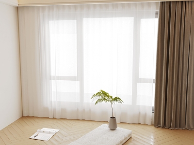 Modern Curtain Pleated Curtain Gauze Curtain model