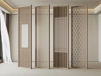 New Chinese-style screen partition 3d model