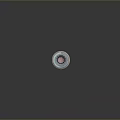 Futuristic Weapon With Metallic Cylindrical Design Colorful Blue Red Copper Rings Shiny Reflective Surface