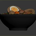 Hearty Food Bowl With Soft Boiled Egg Meat Pieces And Fresh Vegetables