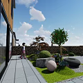 Garden Landscape Design With Greenery Areas Stone Pathways And Colorful Flowers