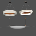 Modern Pendant Light With Circular White Shade And Metallic Frame Design