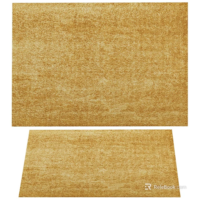 Two Golden Rugs With Textured Surface Suitable For Home Decoration 3d model 