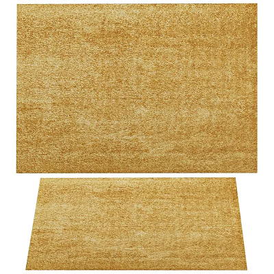 Two Golden Rugs With Textured Surface Suitable For Home Decoration 3d model