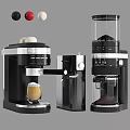Modern Black Espresso Coffee Maker With Milk Frother For Home Kitchen Use