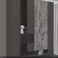 Modern Entryway Cabinet Sideboard With Marble Texture And Storage Drawer Design 3d model