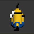 Two Cute Yellow Minions Toy Characters Wearing Blue Overalls And Goggles