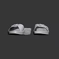 OOFOS White Slippers With Perforated Sole And Velcro Strap For Comfortable Casual Wear