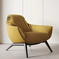 Modern Accent Chair Mustard Yellow Velvet Upholstered Black Metal Legs Contemporary Design